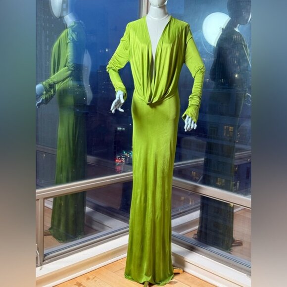 🆕 RAT & BOA 🧿 NWOT Octavia Long Sleeve Column Maxi Dress, Green - Sz L US 8 - Picture 3 of 15